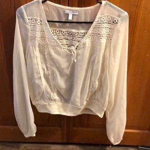Sheer cream top